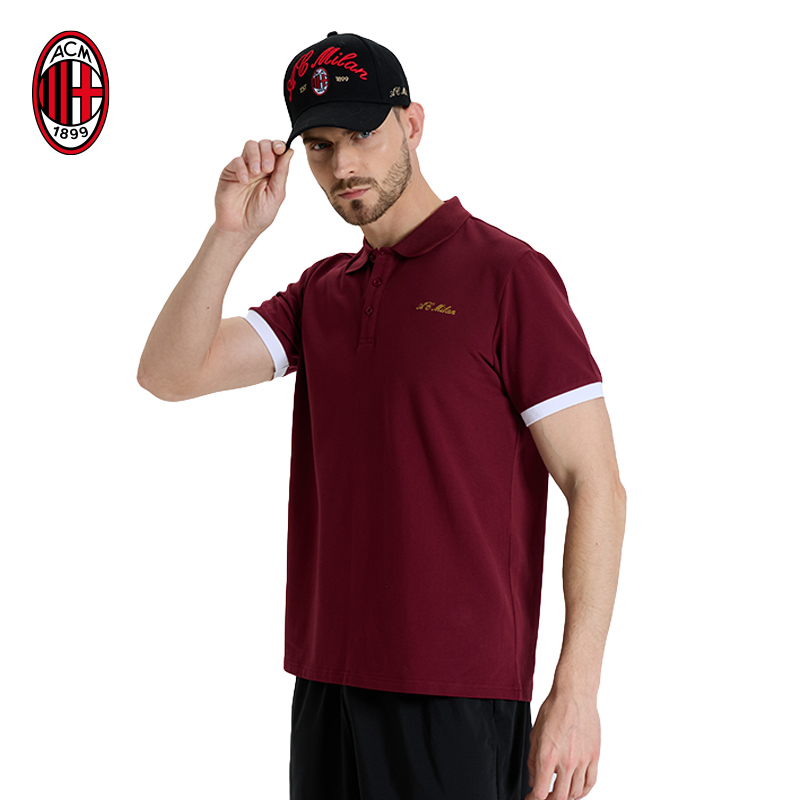 AC米兰 休闲刺绣POLO衫男2025年夏季新款修身短袖T恤