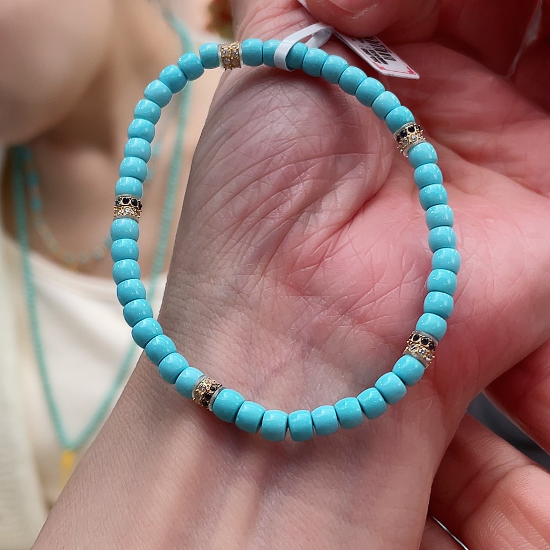 绿松石颈饰18K金镶嵌