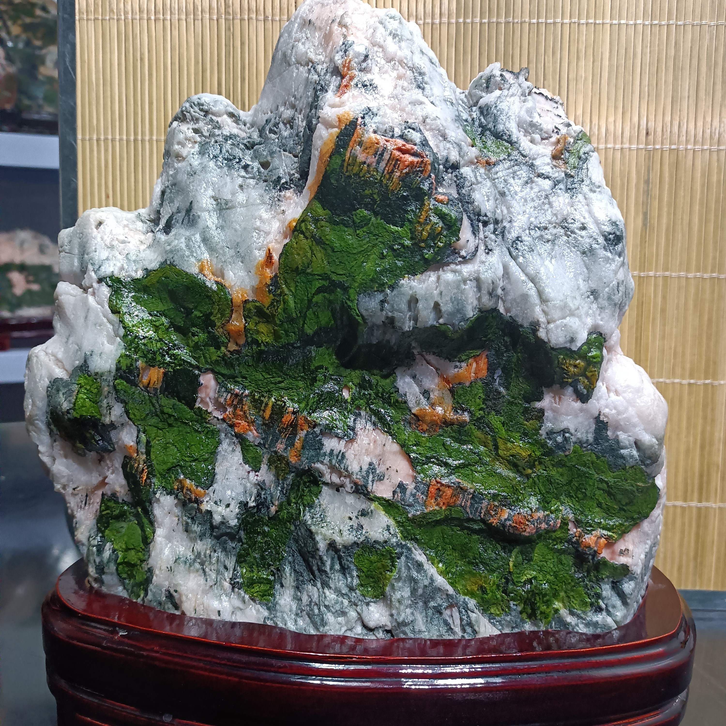 青海七彩石石头山水奇石用作办公室桌面玄关客厅工艺品摆件室内