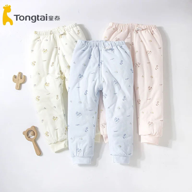 Tongtai/童泰25年新款男女宝宝秋冬加棉100克纯棉裤子家居棉裤