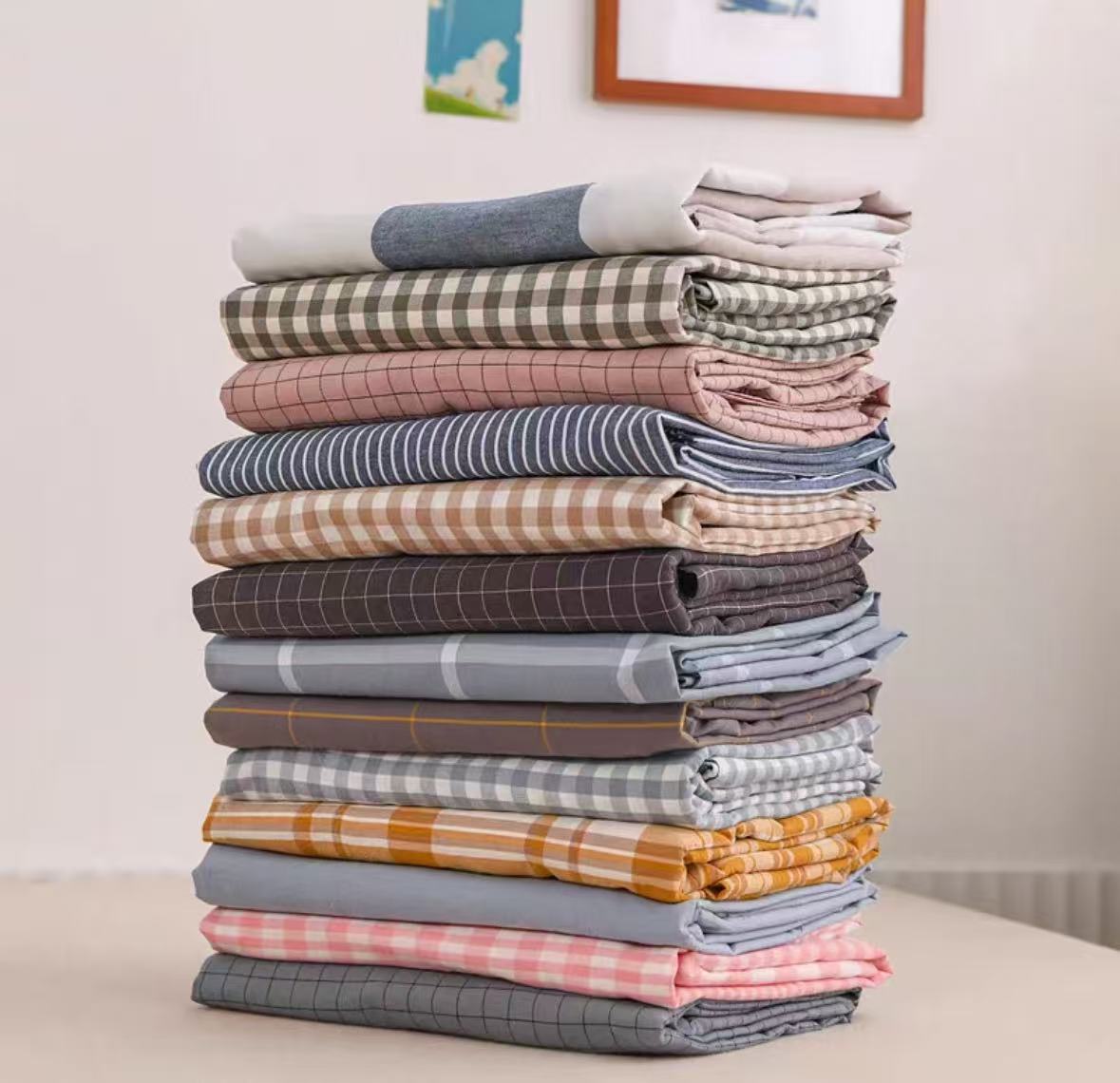 2708色织纯棉拼接被罩