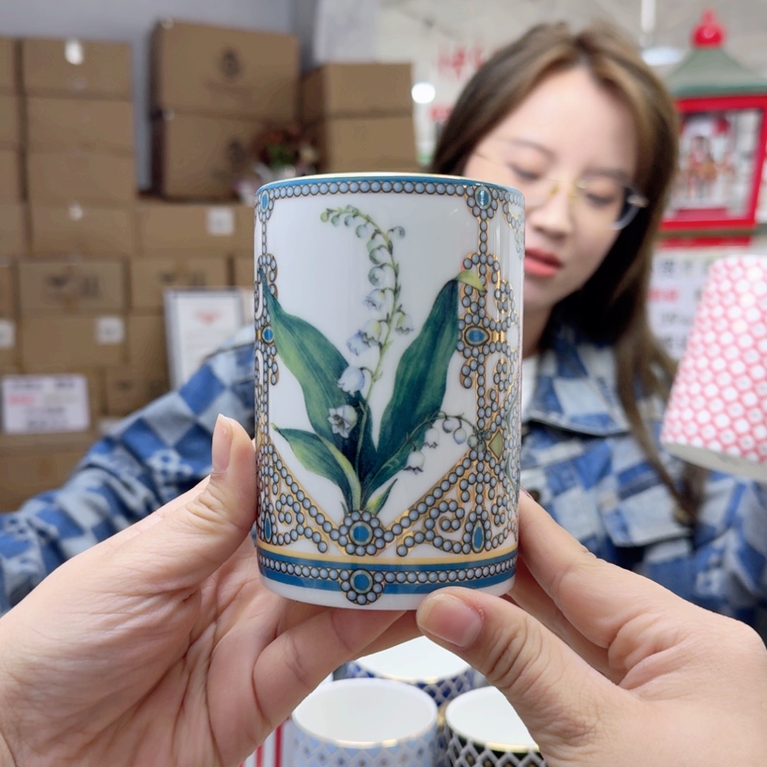 瓷鹅黄原单马克杯一个400ml微瑕