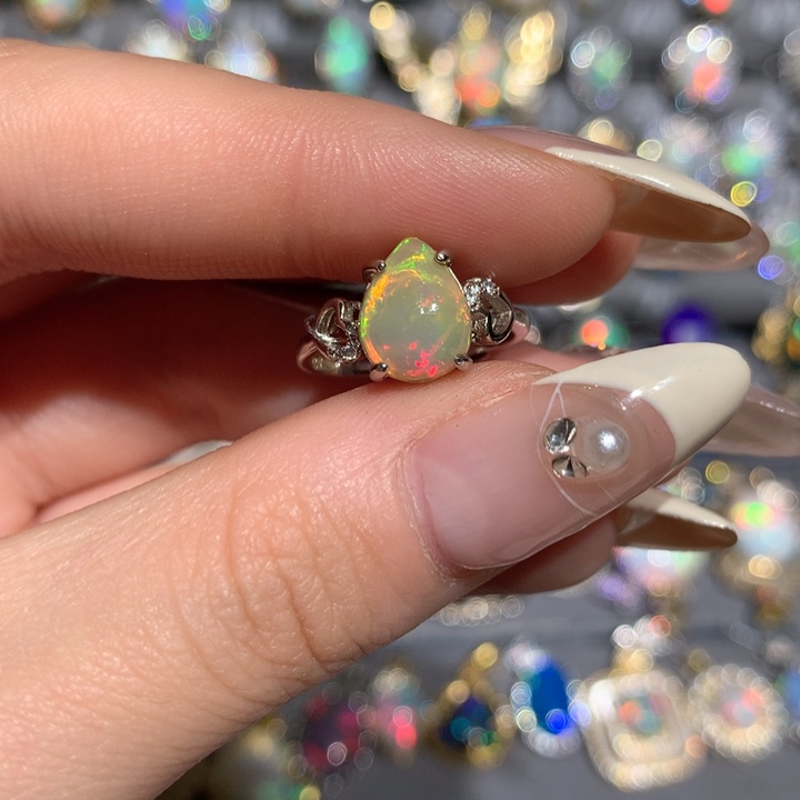 欧泊福利戒指w银S925镶嵌