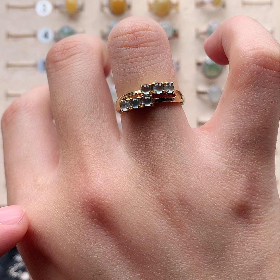 翡翠戒指银S925镶嵌0150