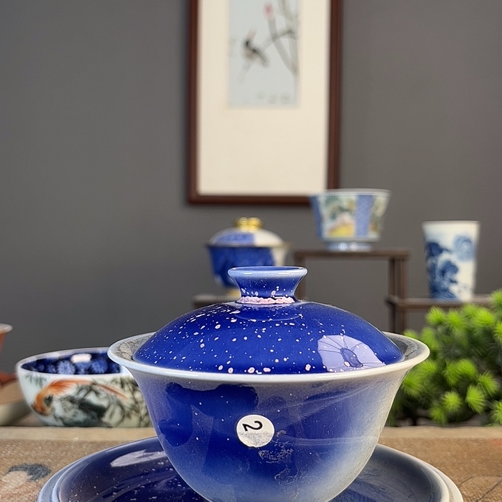 摆件景德柴烧茶杯多人