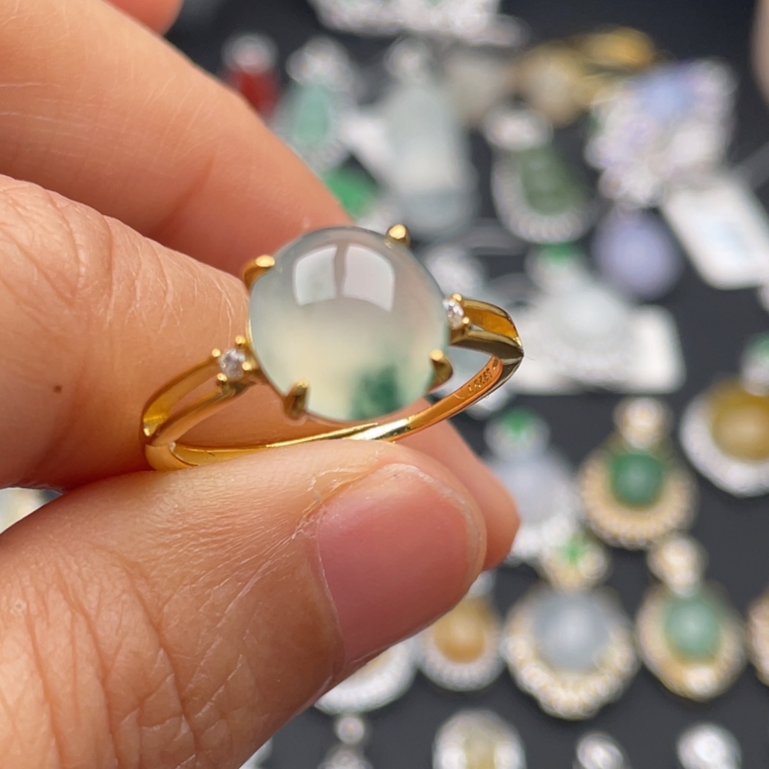 翡翠银S925镶嵌吊坠(不含链)