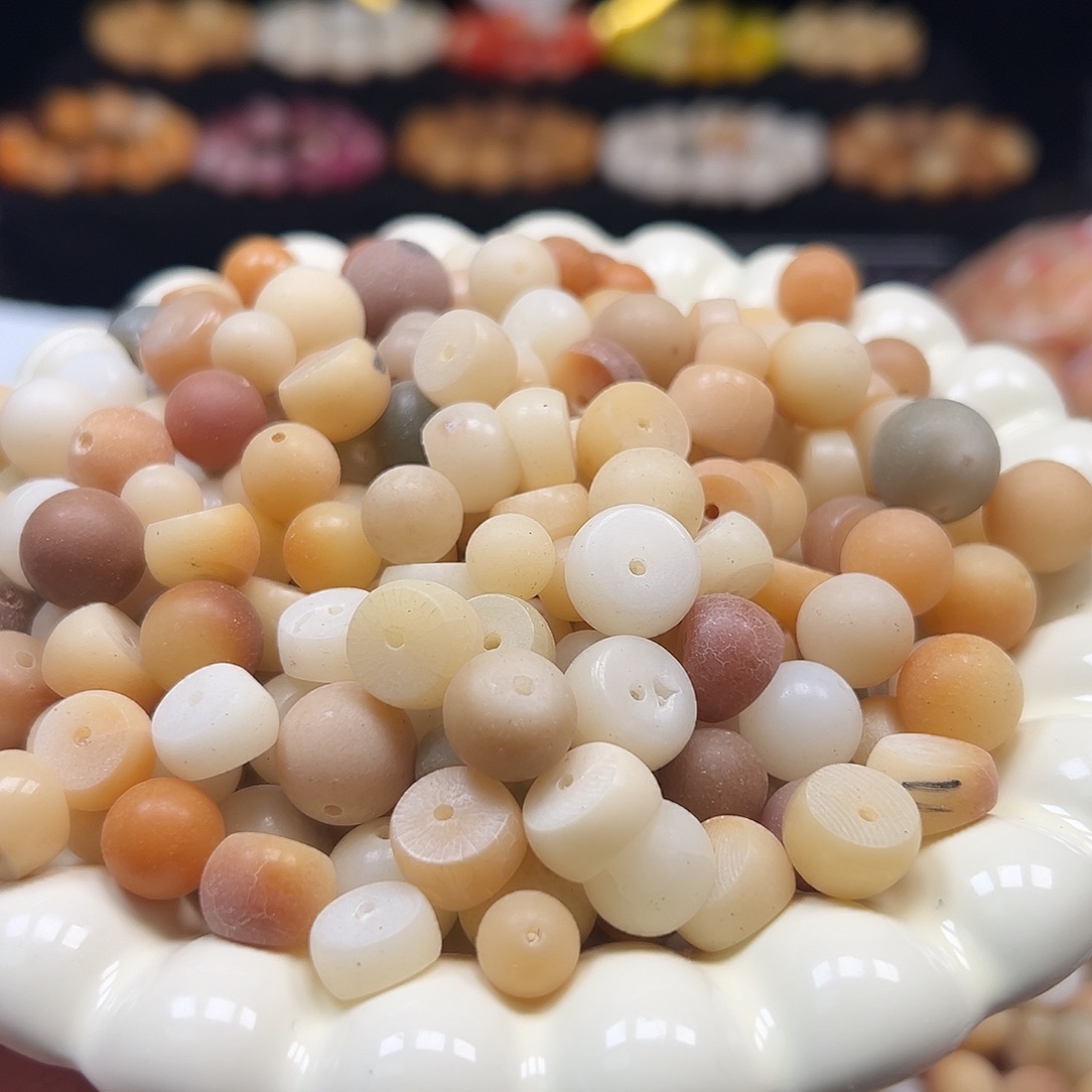 菩提根/象牙果手串瑕疵混500颗有坏有不通孔的无售后