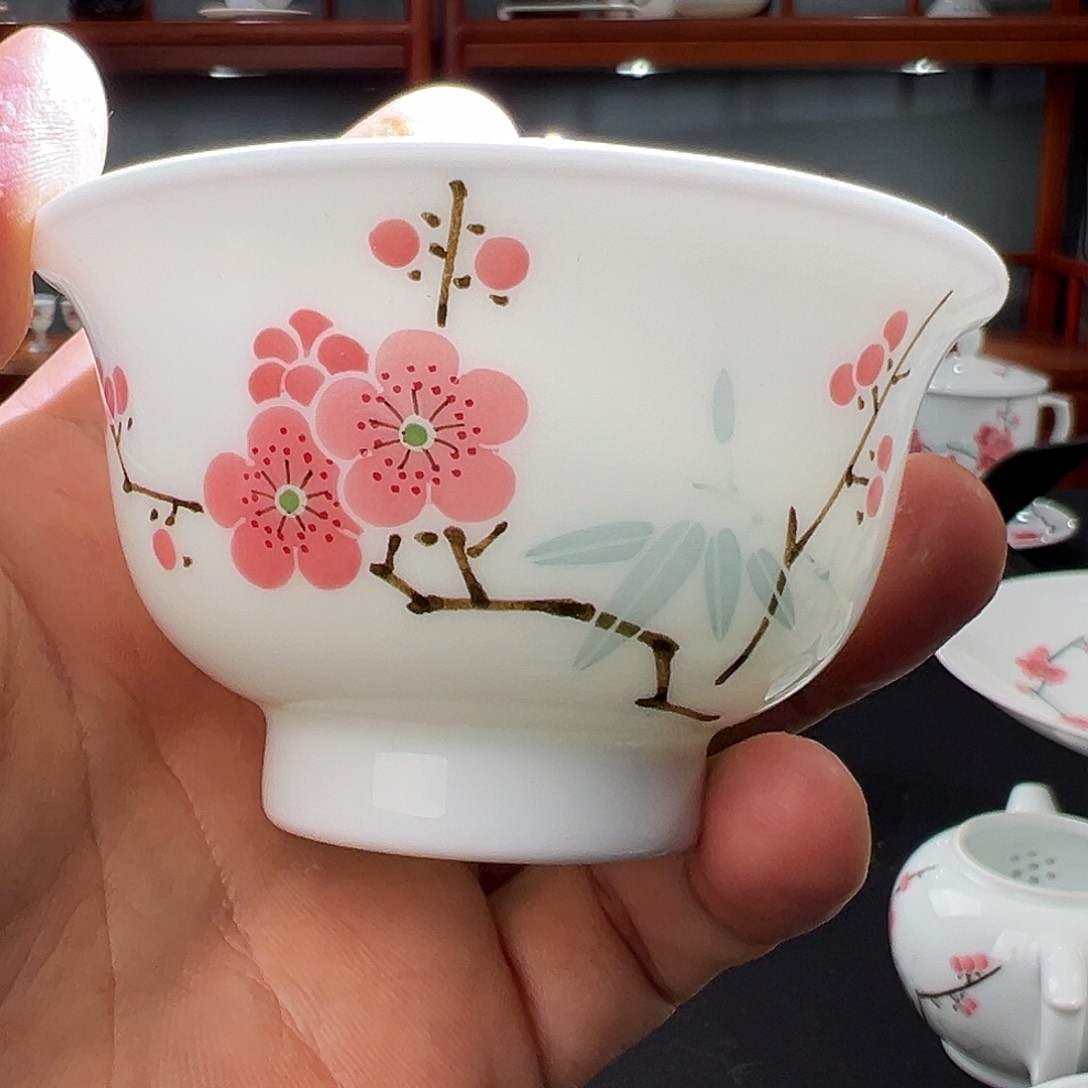 翠竹红梅压手杯一级品