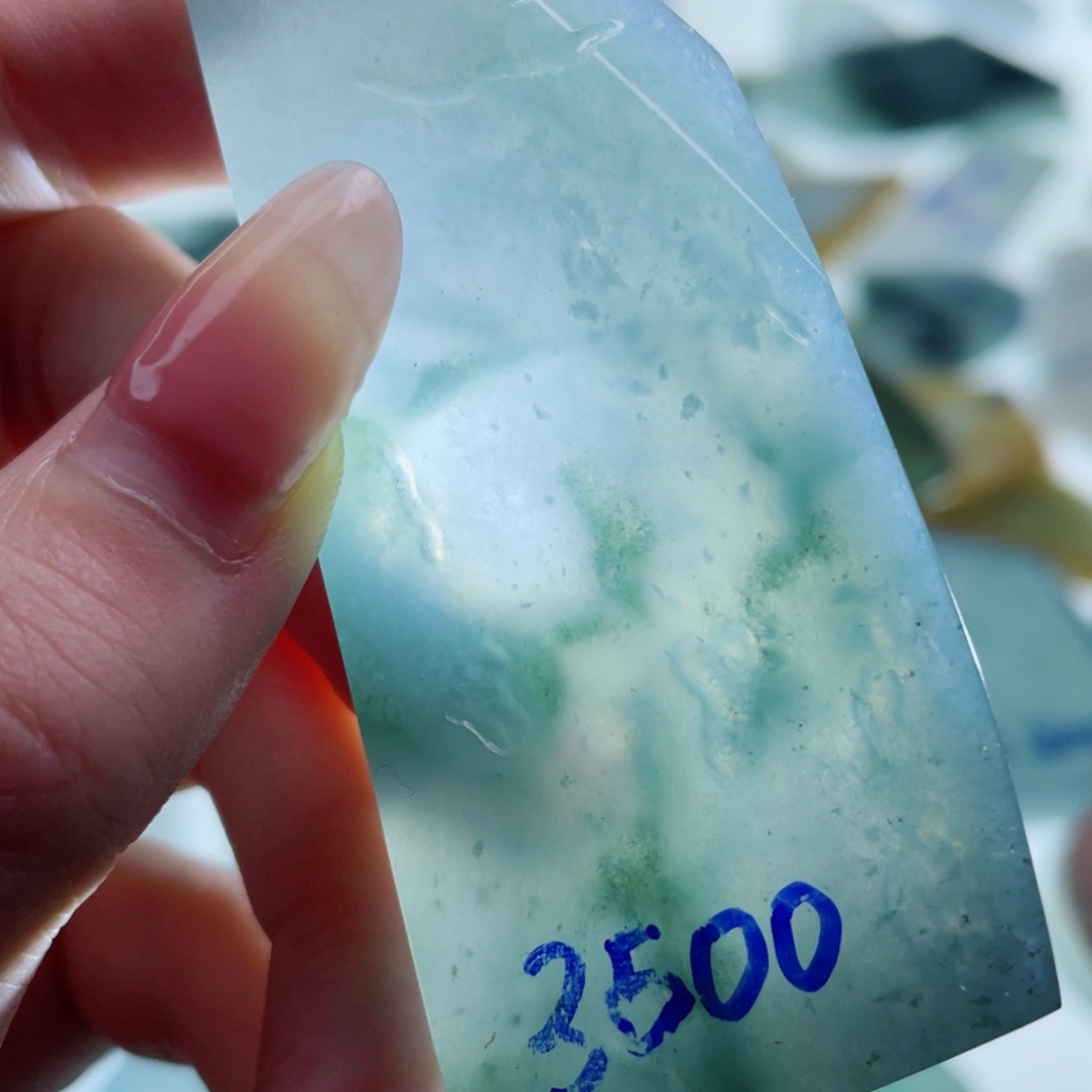 定制翡翠未镶嵌蓝紫底冰胶包工