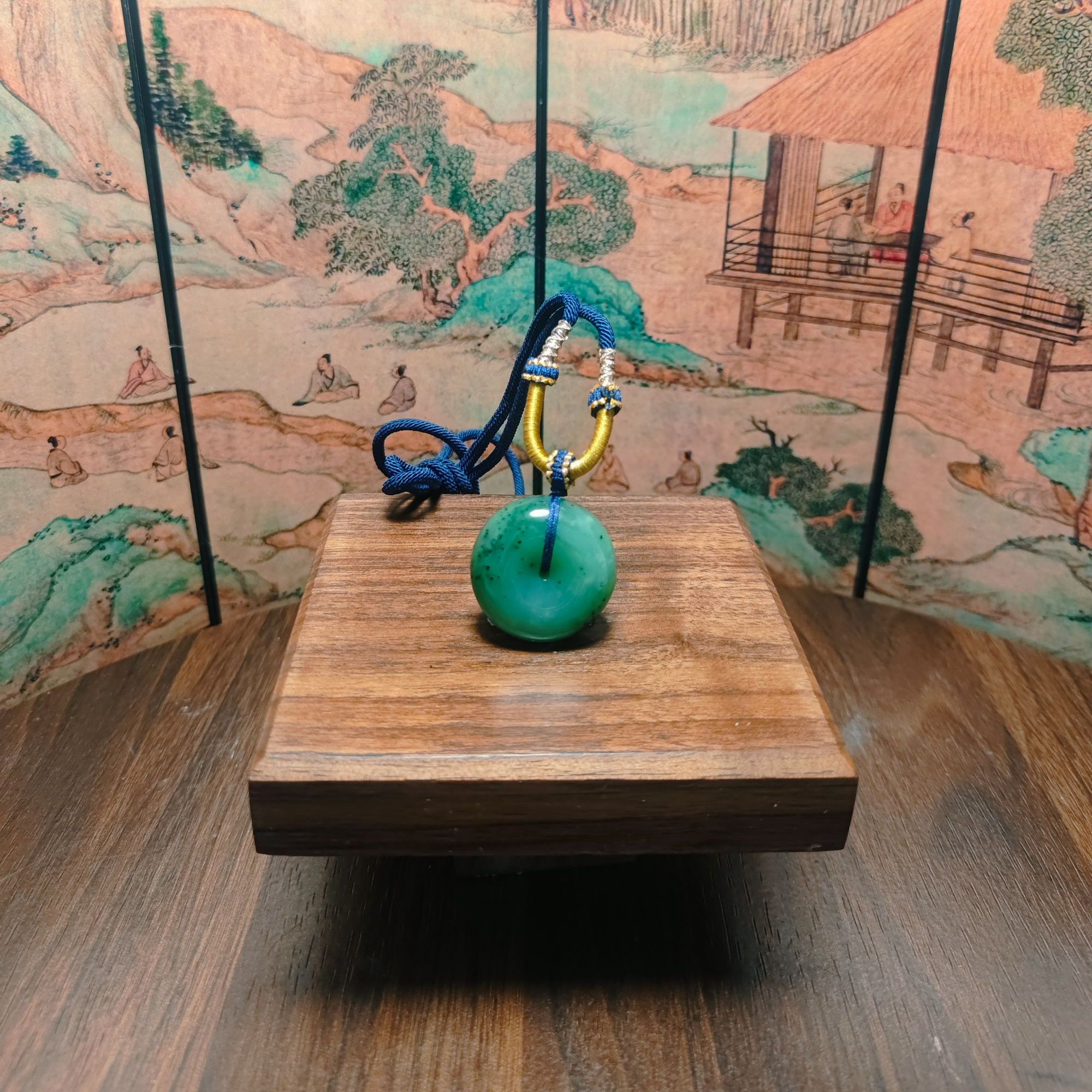 M和田玉碧玉平安扣吊坠0677