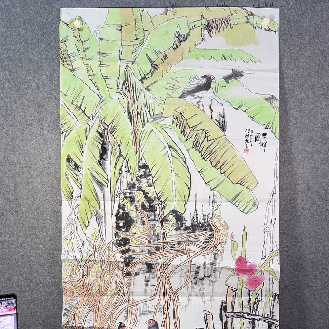 国画706 花鸟在此处飞翔也不太方便