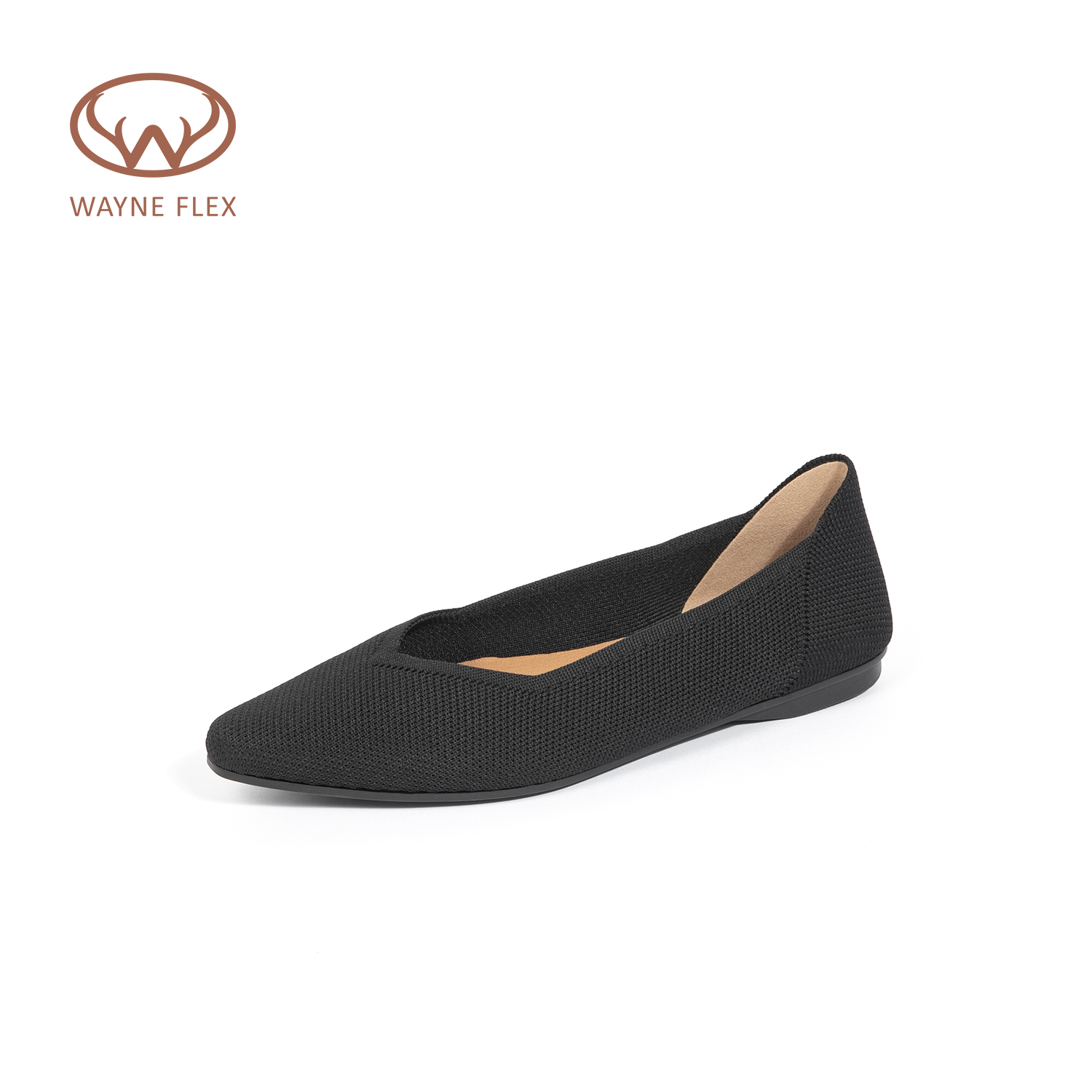 韦恩Wayne Flex环保飞织时髦优雅3D立体镂空平底鞋女1213H
