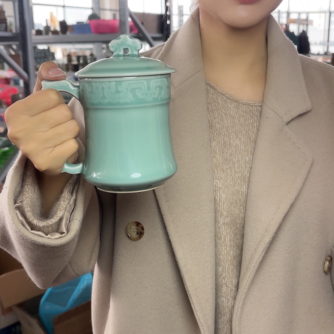 龙泉云间青瓷小米茶器