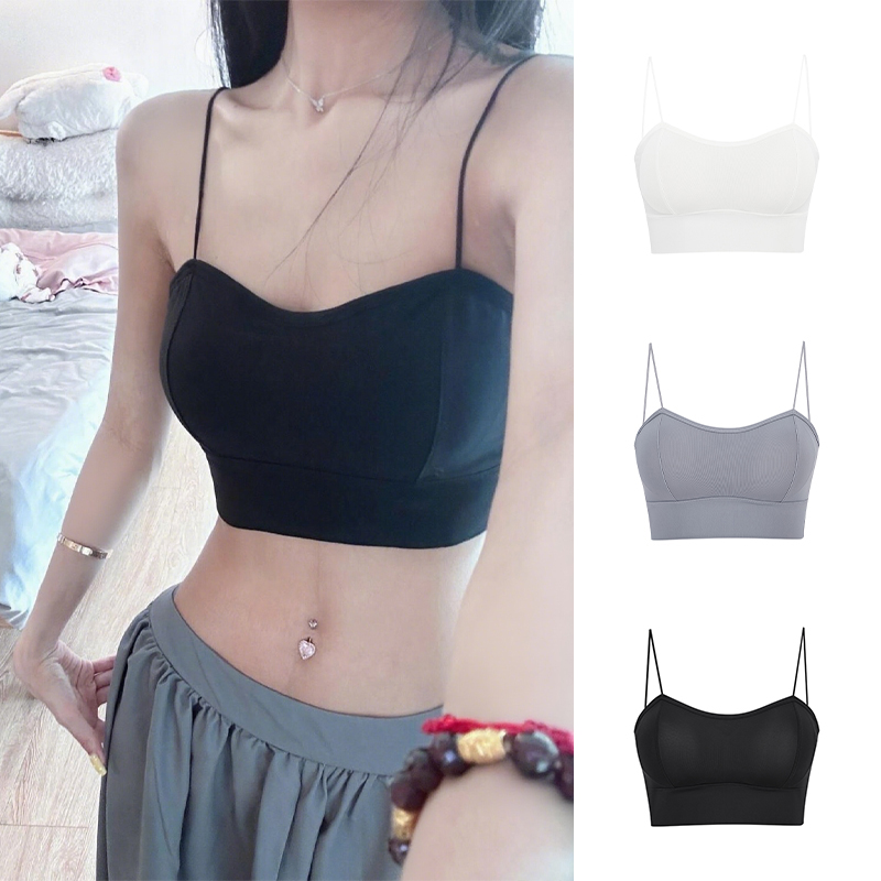 Moses Queen/魔西女王可拆卸胸垫无痕吊带背心女冰丝凉感加厚美背