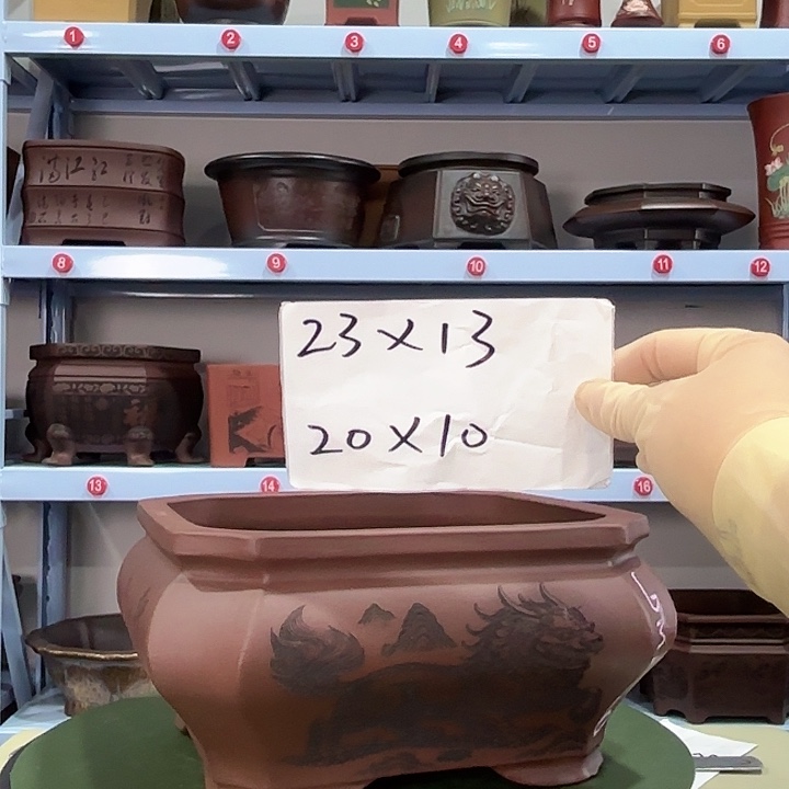紫砂花盆微瑕麒麟