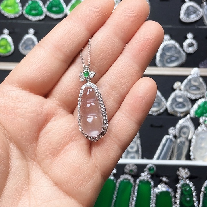石英质玉颈饰银S925镶嵌