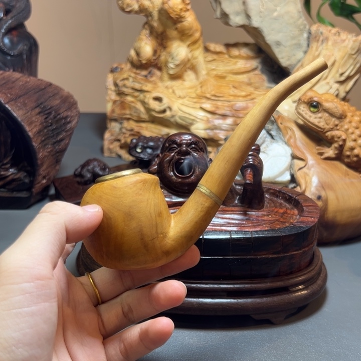 禅***木黄杨木烟斗手把