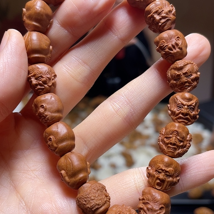 手串/手链橄榄核龙纹桃核 十八罗汉