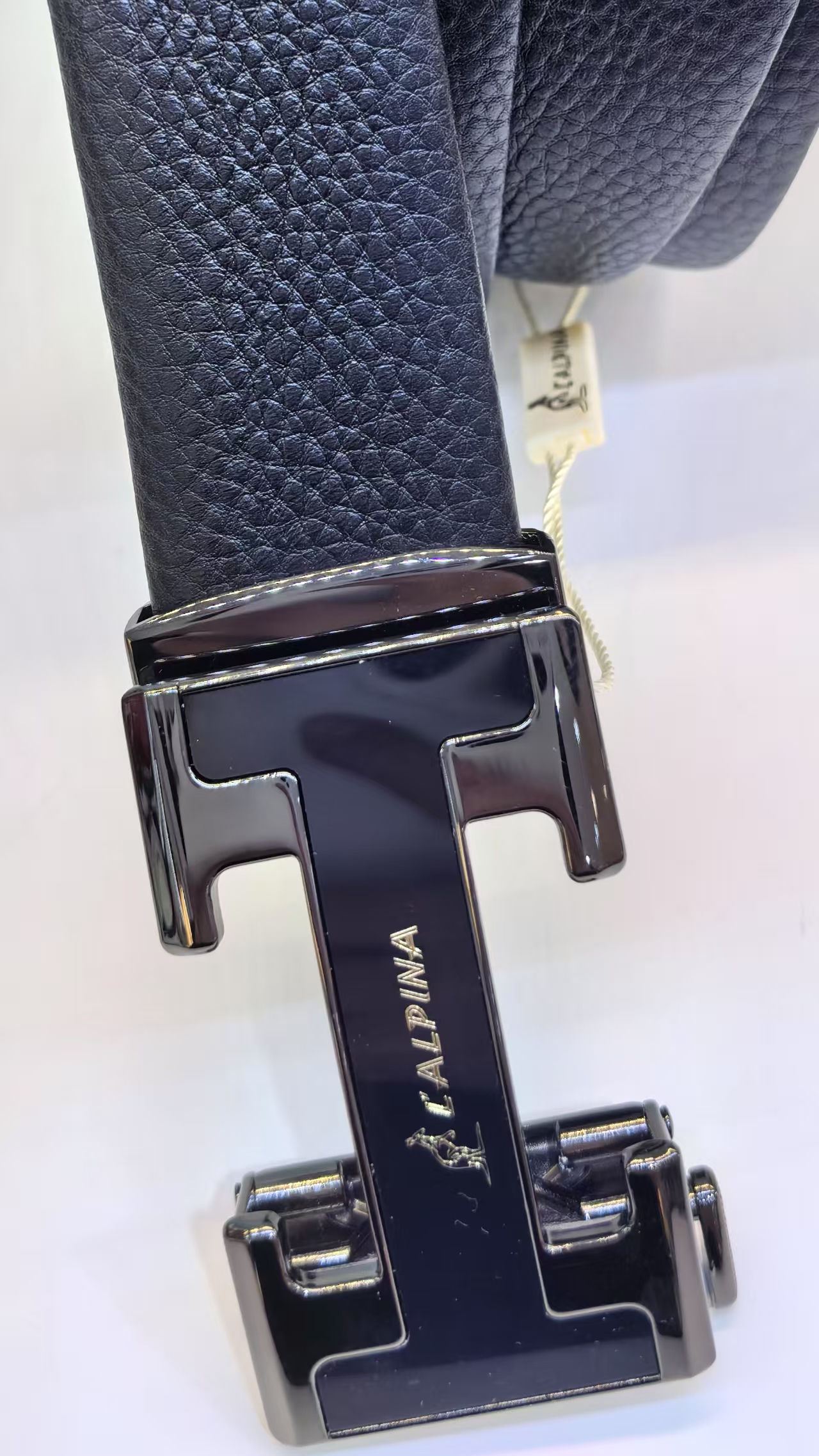 阿尔皮纳袋鼠男式自动扣皮带男士黑色真皮百搭男款