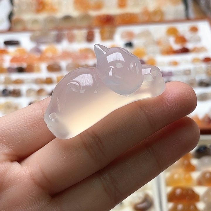 玛瑙/玉髓未镶嵌玛瑙卡45趴趴猫