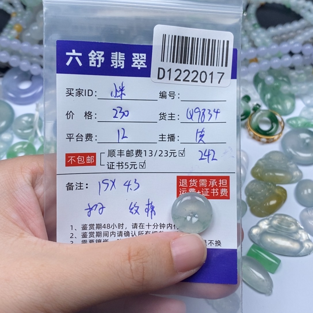 ****️翡翠未镶嵌吊坠(不含链)D1222017