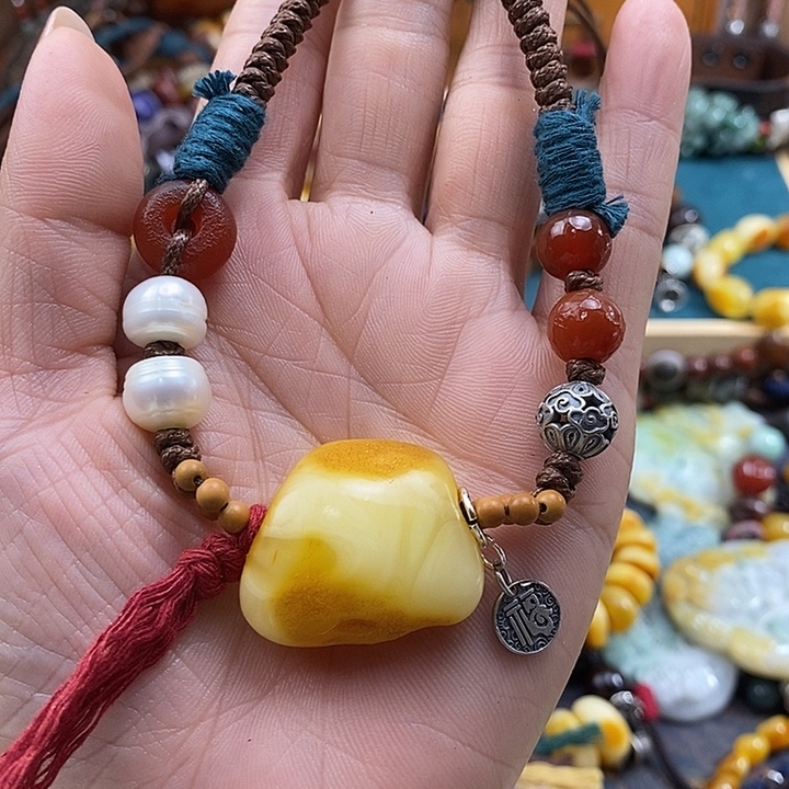 蜜蜡未镶嵌项链项链