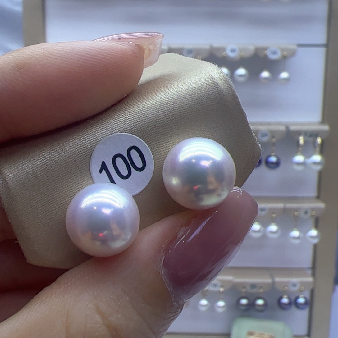 淡水珍珠耳饰18K金镶嵌