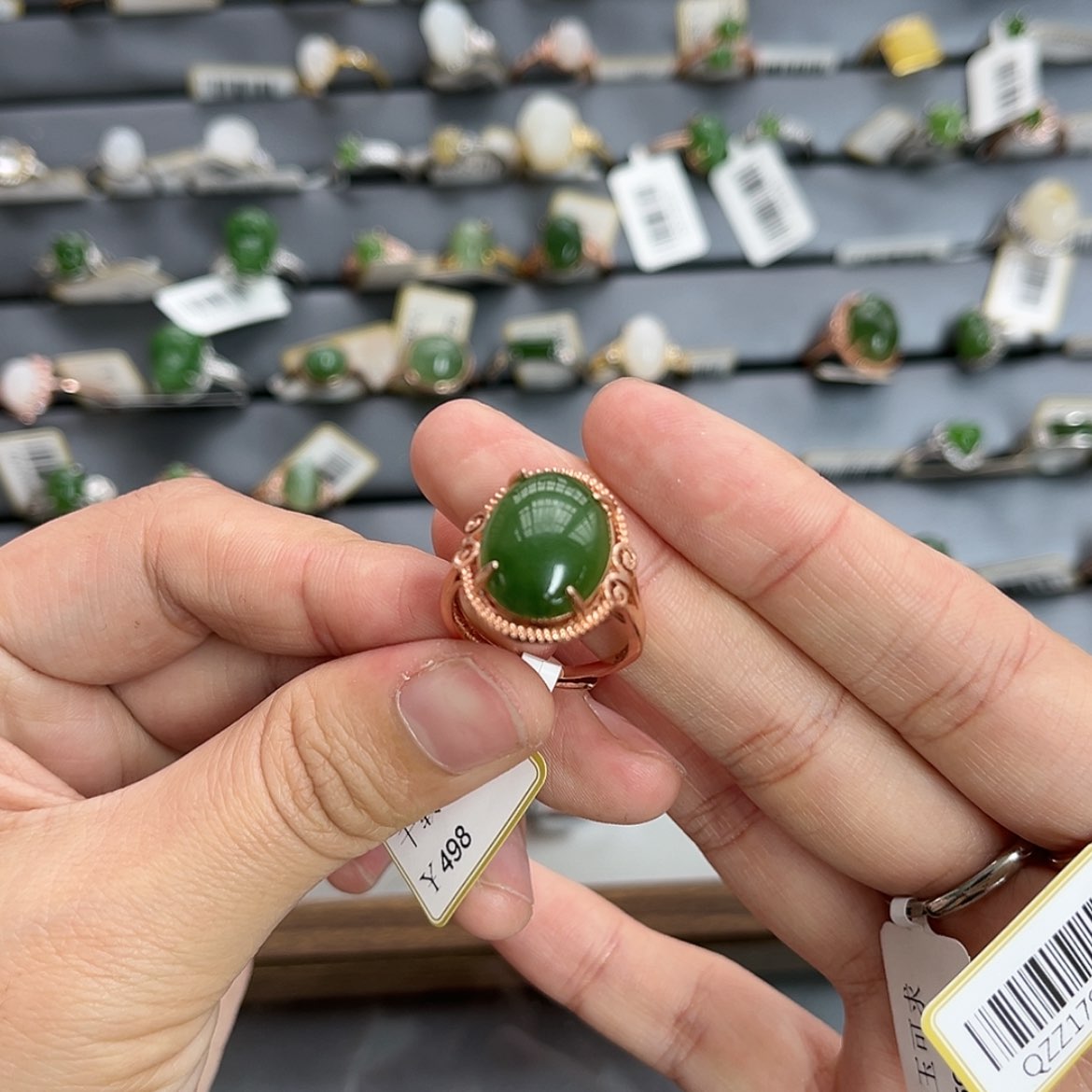 【闪购商品】和田玉戒指银S925镶嵌