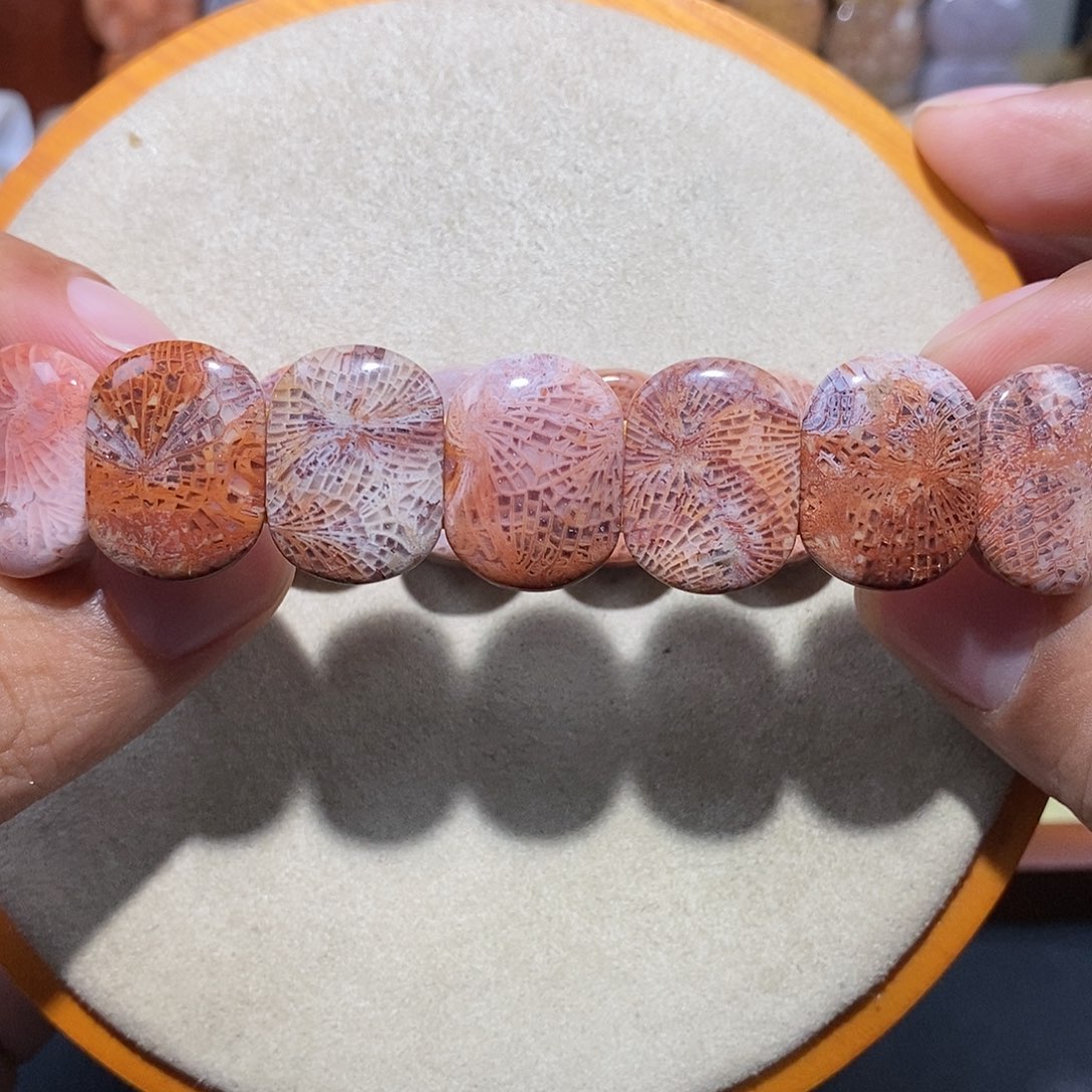 硅化珊瑚（珊瑚玉）手串未镶嵌凤尾27