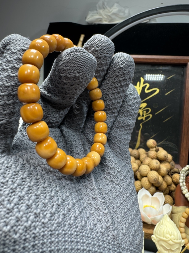 原生态老油料龙脊菩提精工无钥匙孔文玩单圈/108长串