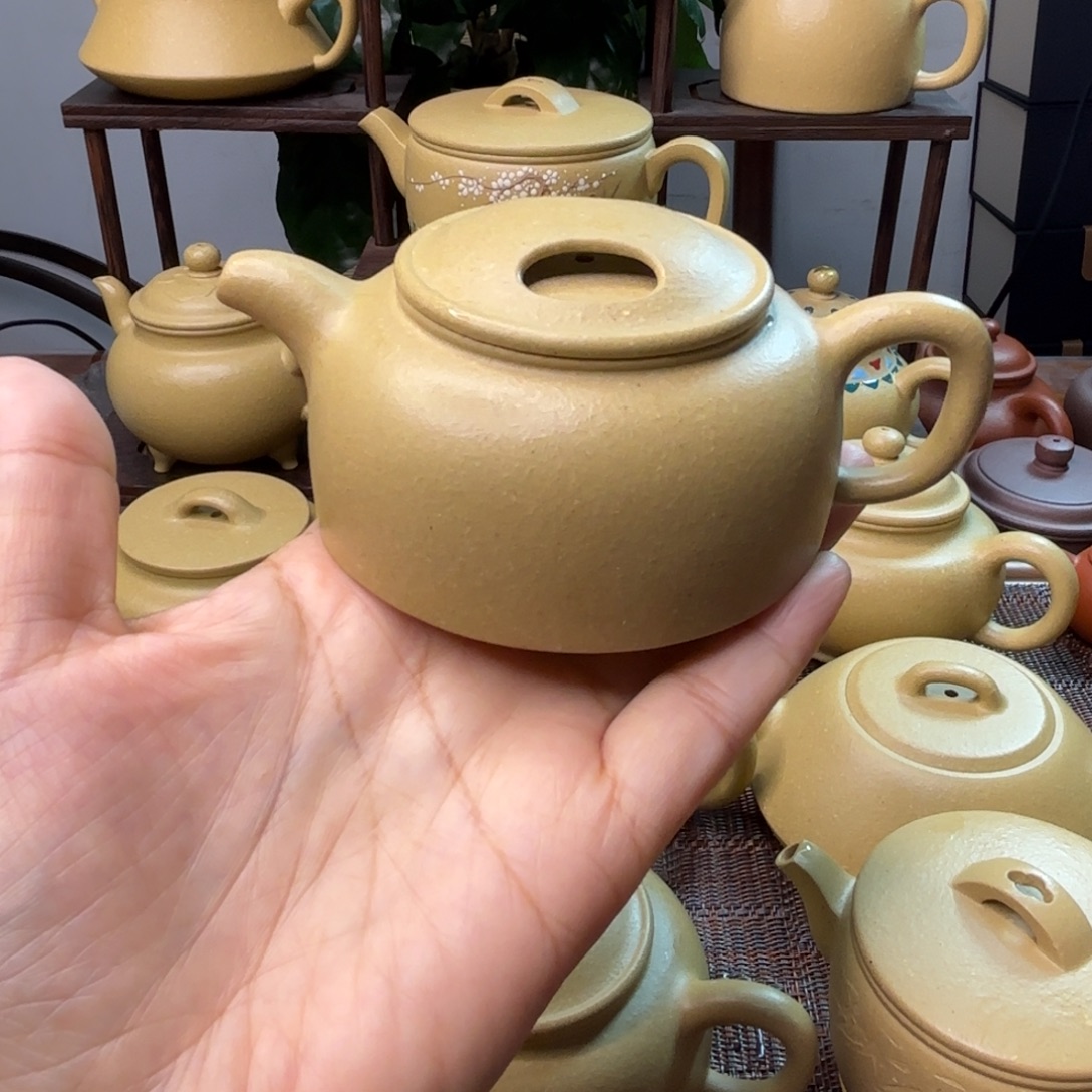 月***哥紫砂茶壶大水潭梨皮绿 牛盖瑕疵