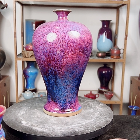 杯原矿釉手工制作钧瓷