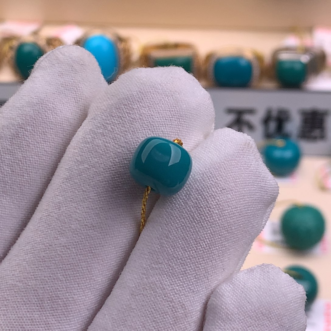 绿松石珠宝奇石未镶嵌9.2×7.9