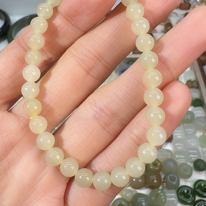 和田玉未镶嵌手链6mm