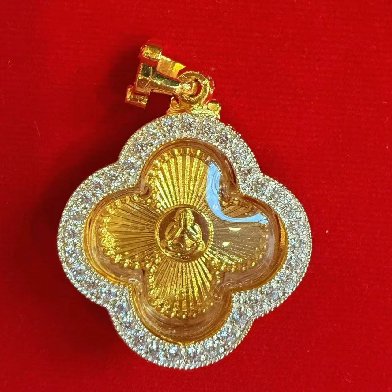 合金吊坠 四叶草掩面吊坠不含链