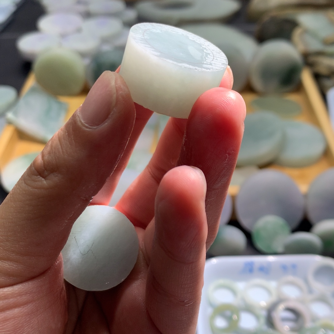 定制翡翠未镶嵌扳指 16-19内径