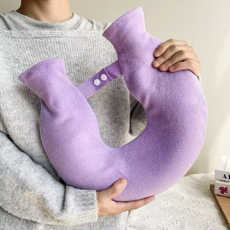 1400ml颈椎热水袋肩颈热敷U型防爆注水热水袋暖肚暖腰灌水暖水袋