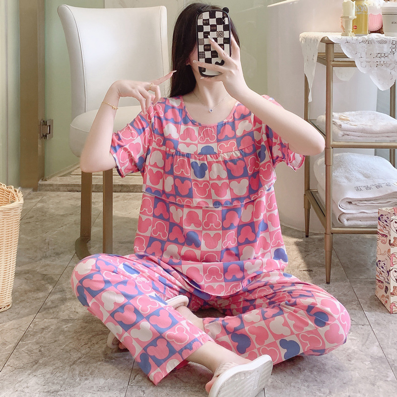 A07女士睡衣夏天薄款夏季透气家居服