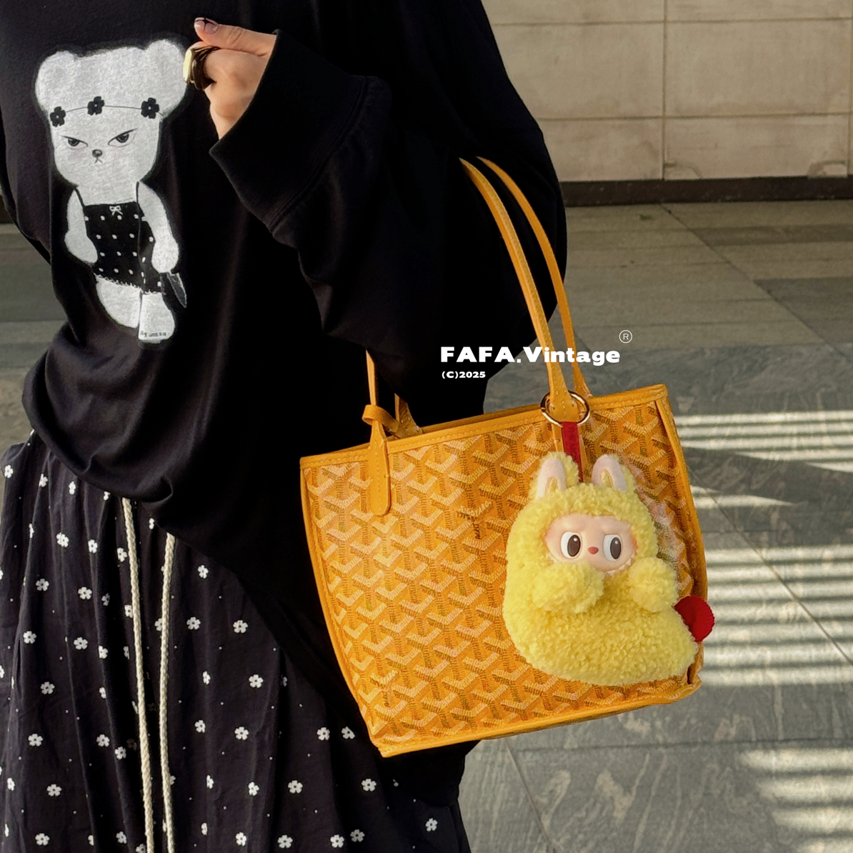 95新 Goyard 發發中古·anjou老花 mini托特包手提包单肩包