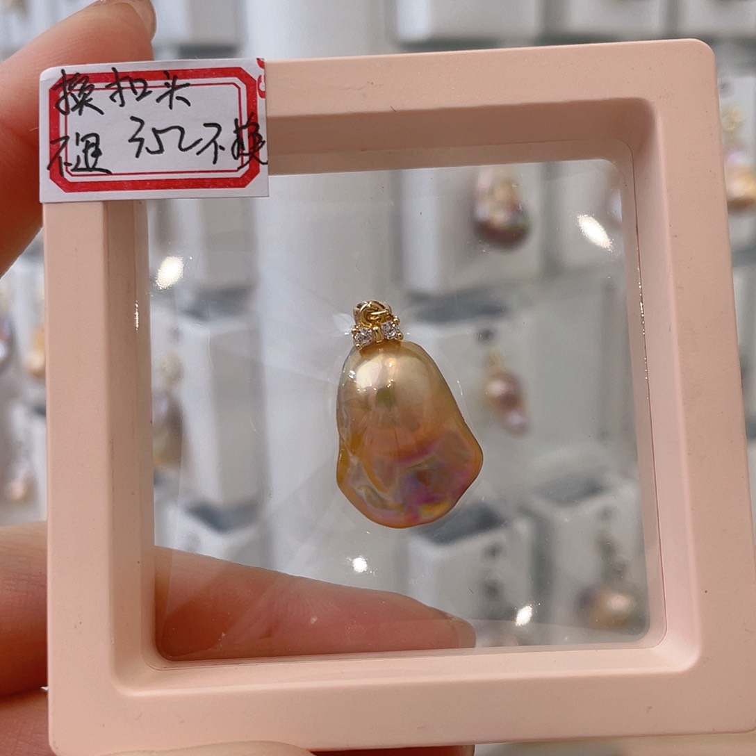 淡水珍珠天然珍珠巴洛克银S925镶嵌～**～