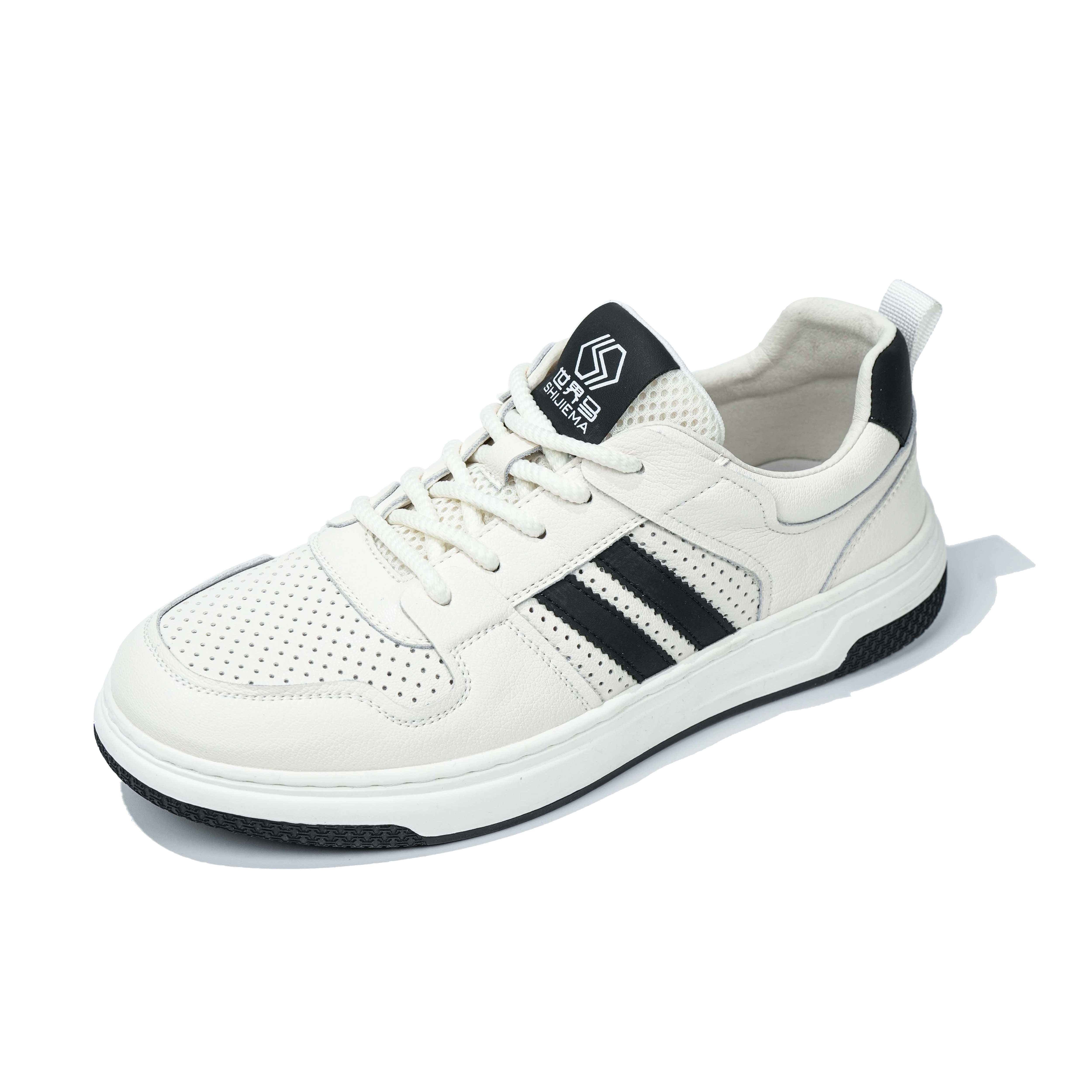 薄款男鞋夏季新款网眼镂空运动休闲小白鞋真皮透气板鞋男士S-894