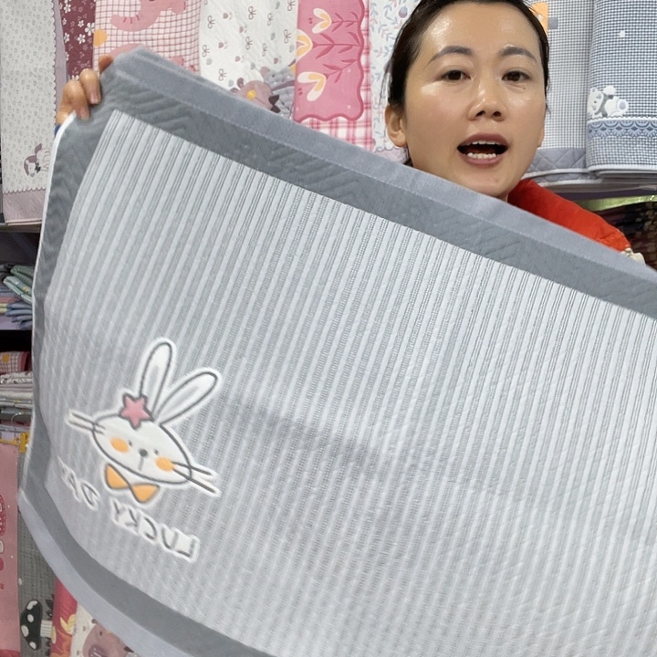 棉特价灰色竖条兔纯棉