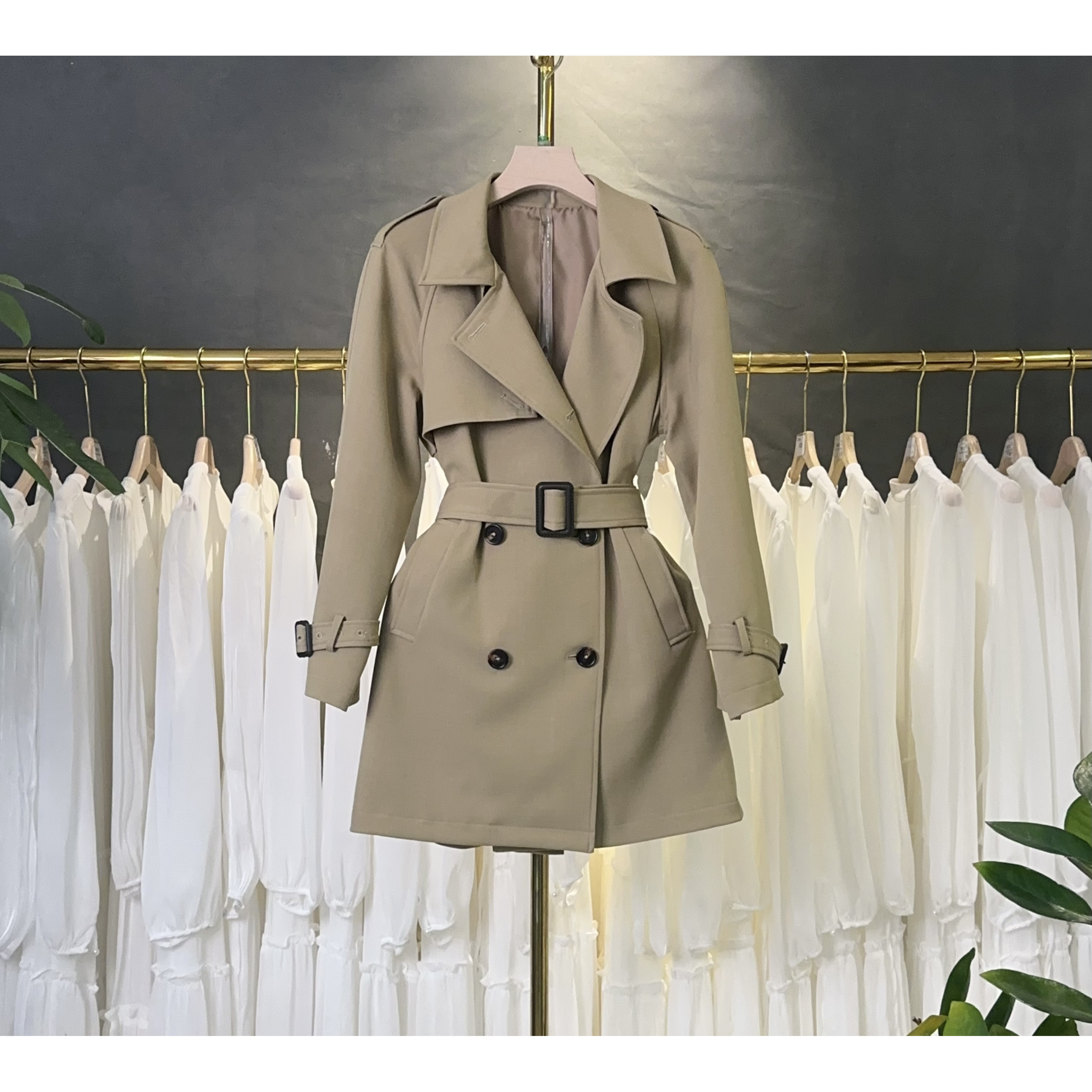 【RG2681】2025年春秋新款时尚气质百搭减龄显瘦风衣外套