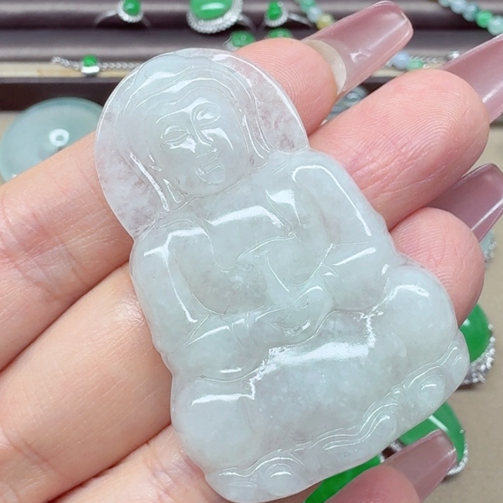 翡翠未镶嵌吊坠(不含链)观音