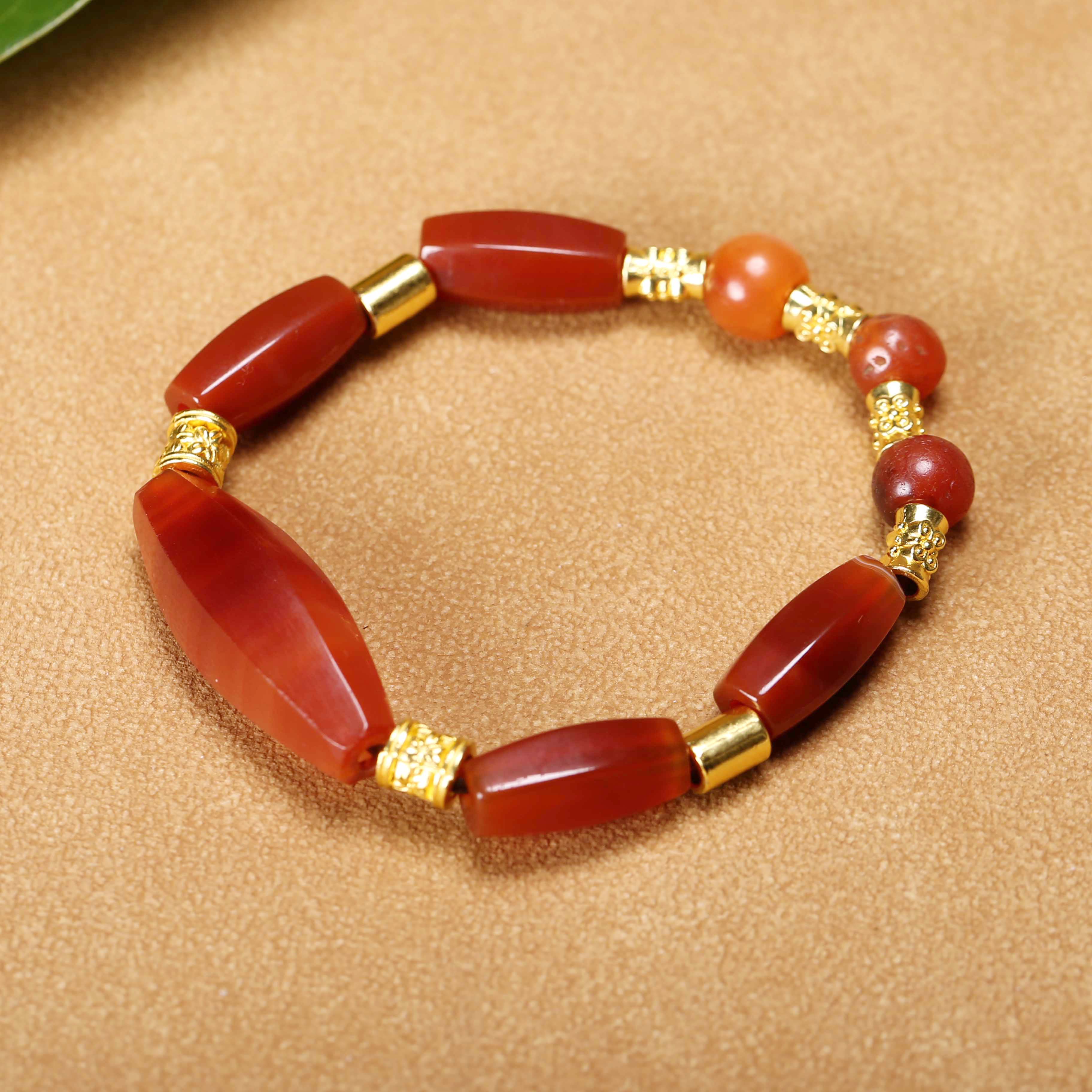 十九世纪*多棱红玛瑙管珠手串/JGS25021303/玛瑙