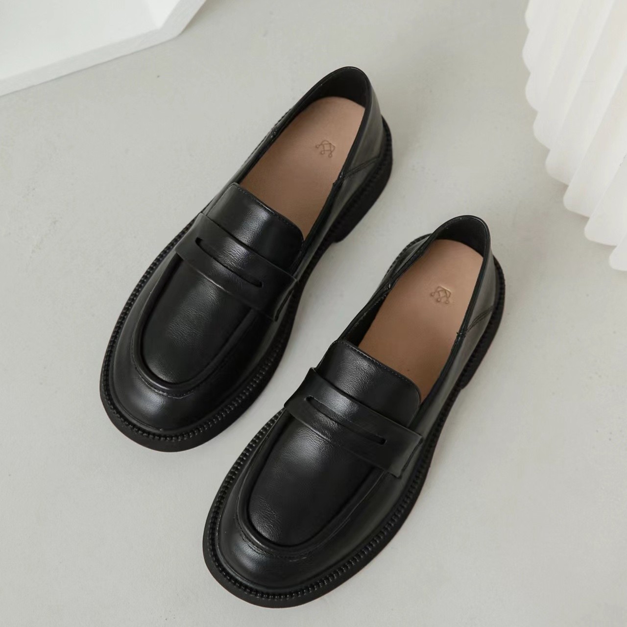 英伦风小皮鞋 女秋夏平底单鞋乐福鞋一脚蹬                 3257