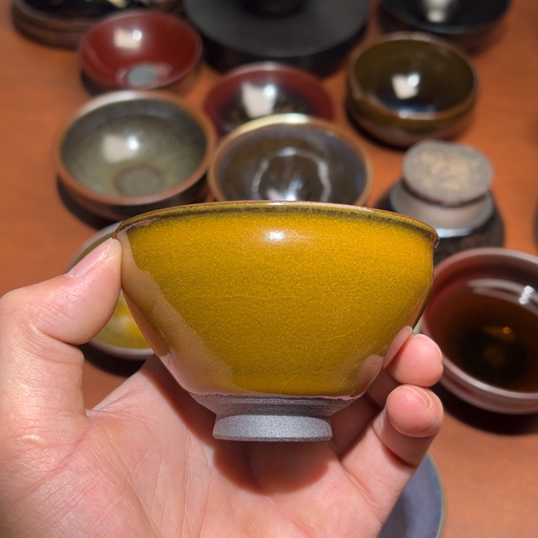 技***筹茶盏柴烧主人杯建窑建盏茶盏