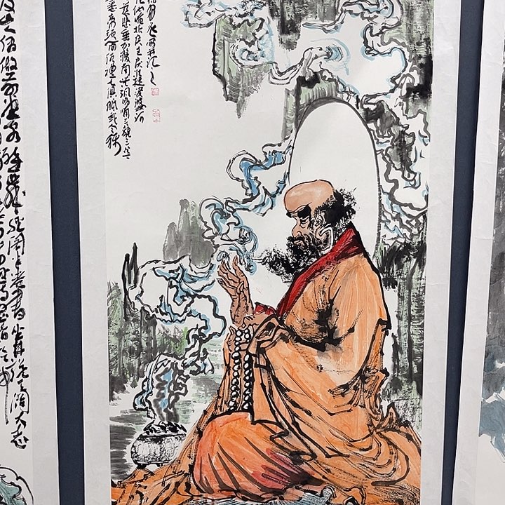 国画雲*處四尺整张达摩