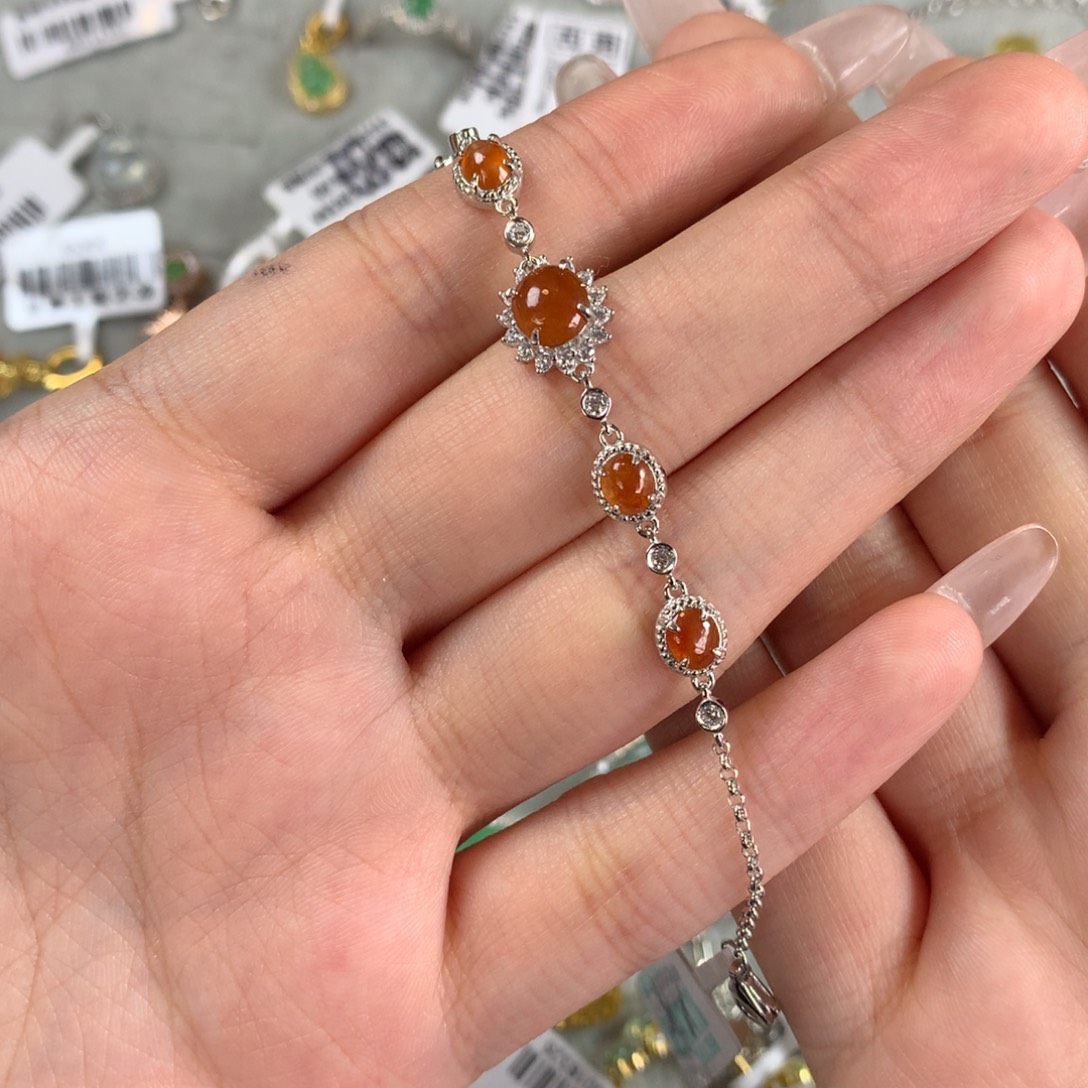 Z***l翡翠银S925镶嵌戒指手链