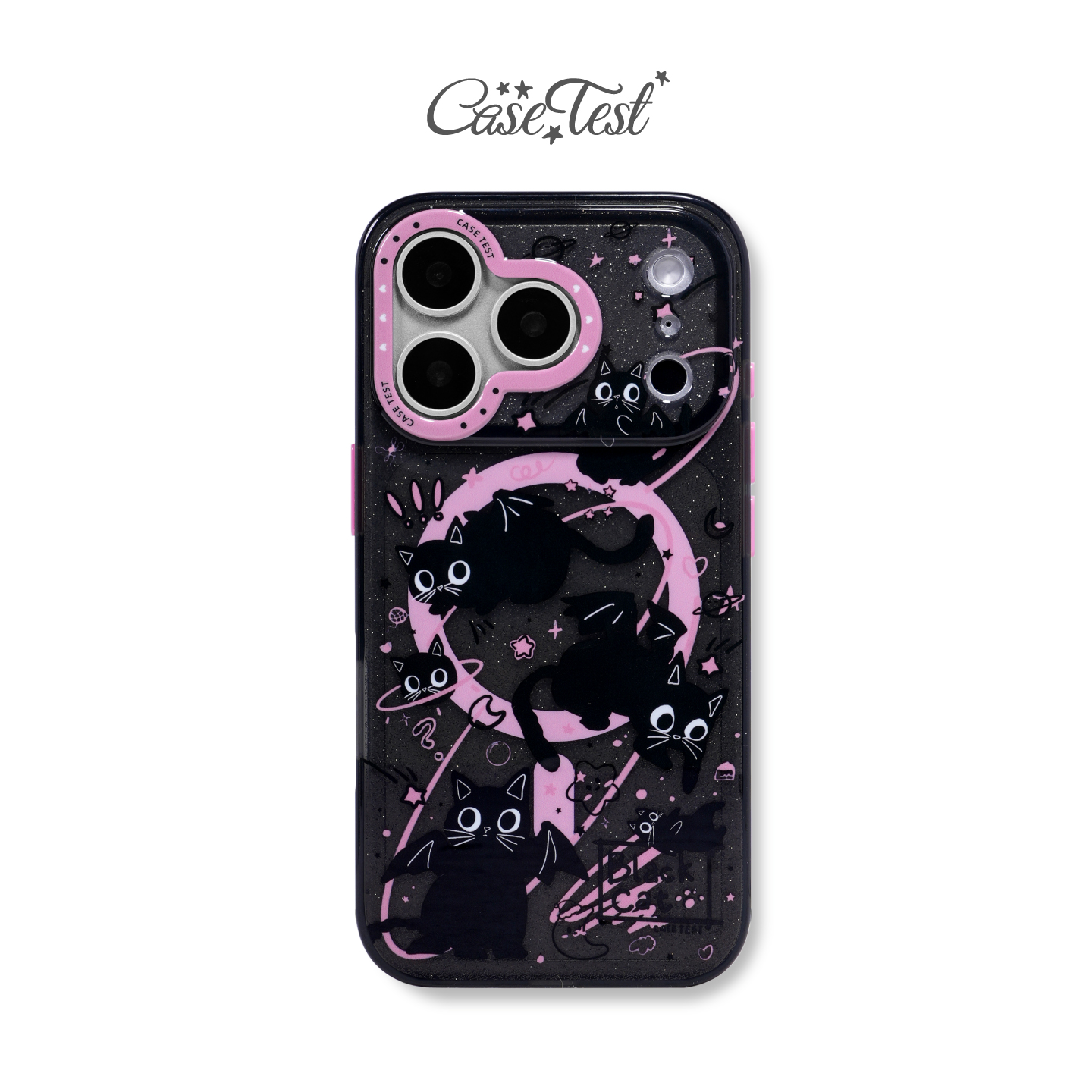 壳试验闪粉黑猫双层磁吸手机壳适用iPhone17 16 15 14Promax卡通 